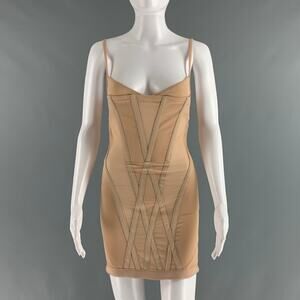 DION LEE Size 2 Nude Polyamide Eastane Body-Con Mini Dress